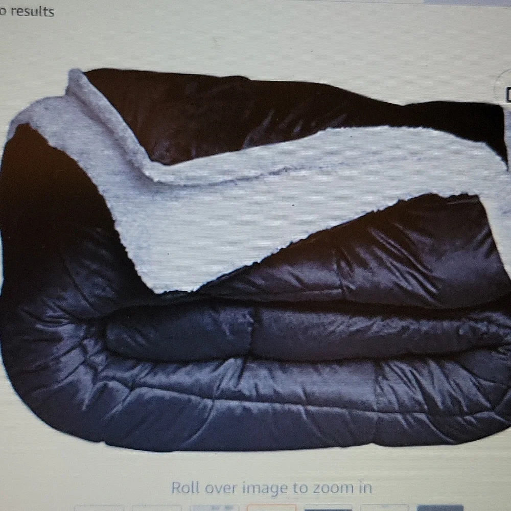 Swift Home Reversible Faux Fur Sherpa down alternative comforter 3pc black New…